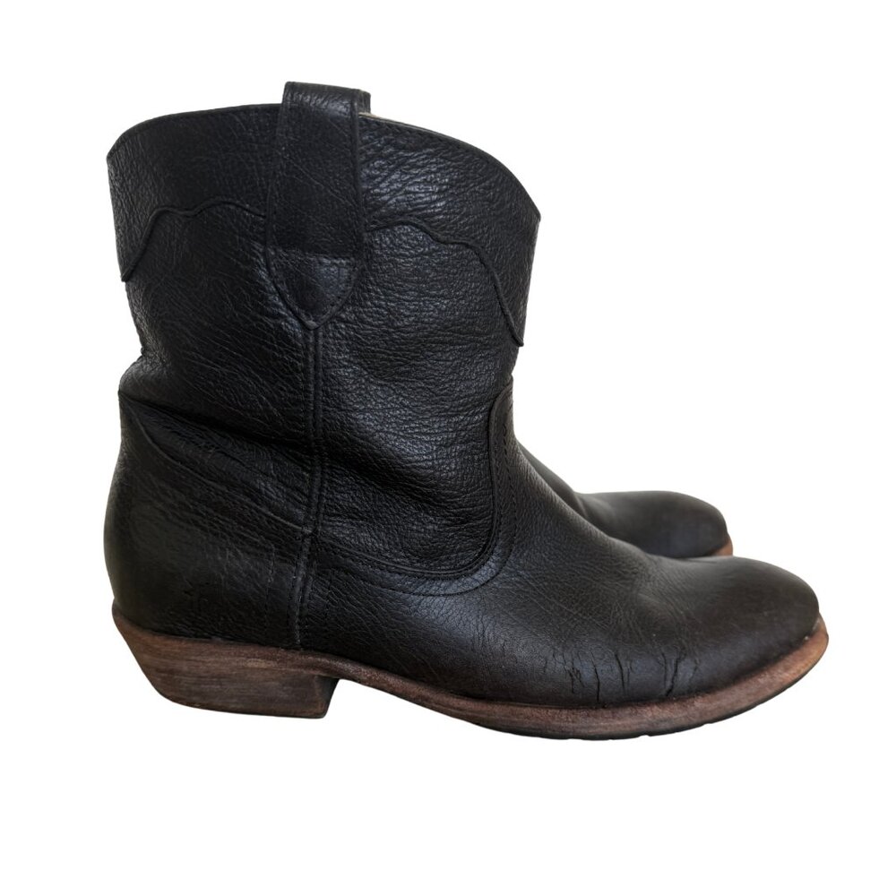Vintage Frye Black Leather Boots Size 9 - Picture 3 of 8
